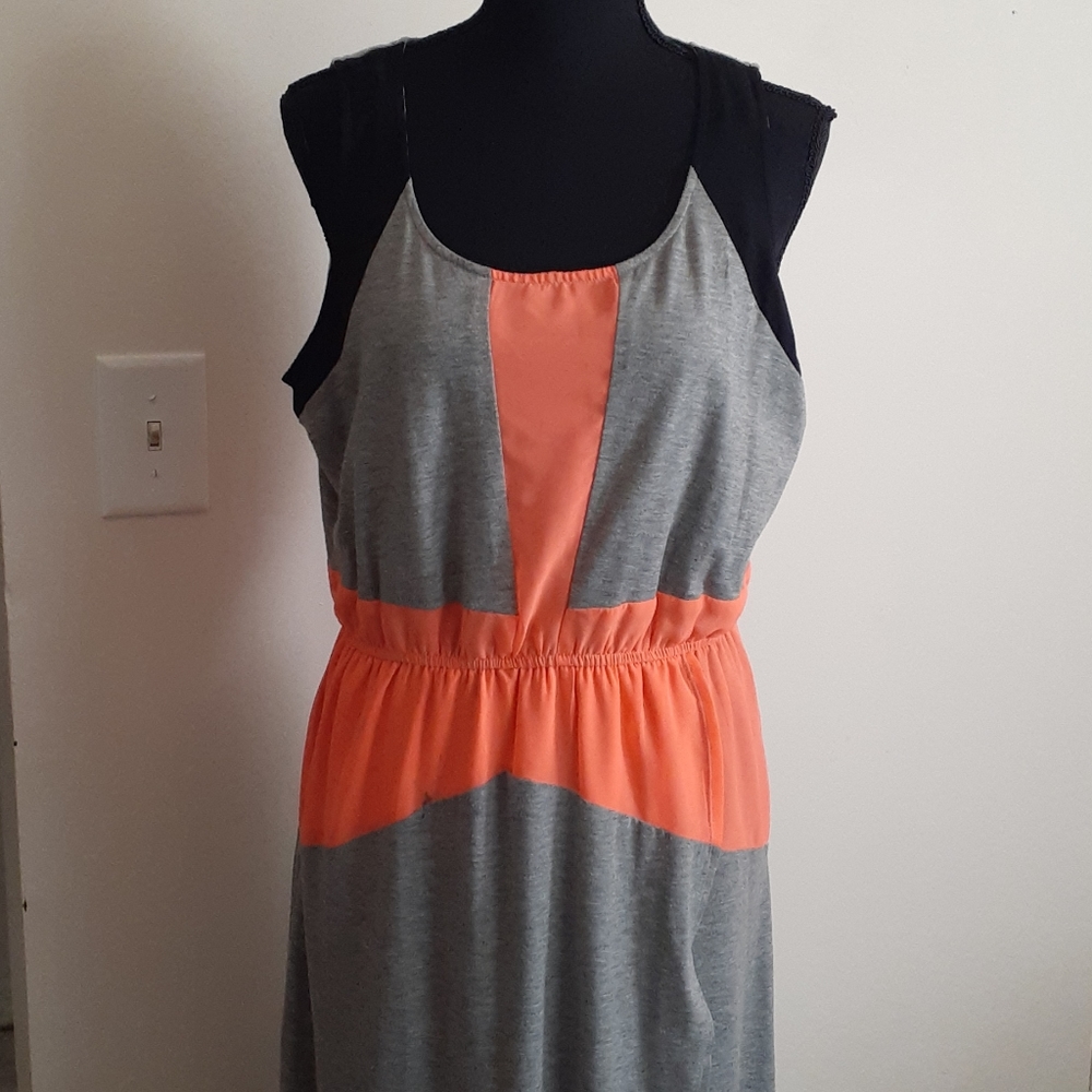Gray/Peach, black Maxi dress